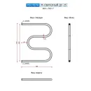 Полотенцесушитель водяной Ростела М-образный 600x500 ДУ-25
