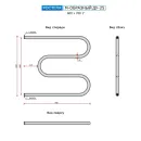 Полотенцесушитель водяной Ростела М-образный 600x700 ДУ-25