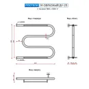 Полотенцесушитель водяной Ростела М-образный с полочкой 500x600 ДУ-25