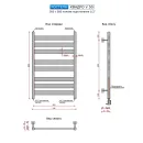 Полотенцесушитель водяной Ростела Квадро V 50 500x800/8 1/2" нижнее подключение