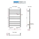 Полотенцесушитель водяной Ростела Квадро V 30 500x800/8 1/2" нижнее подключение