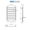 Полотенцесушитель водяной Ростела Экспи Квадро V30 500x800/7 1/2" черный, нижнее подключение 