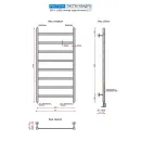 Полотенцесушитель водяной Ростела Экспи Квадро V30 500x1000/8 1/2" черный, нижнее подключение 