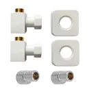 Полотенцесушитель водяной Ростела Экспи Квадро V30 400x1000/8 1/2" белый, нижнее подключение 