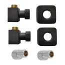 Полотенцесушитель водяной Ростела Экспи Квадро V30 400x600/5 1/2" черный, нижнее подключение