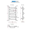 Полотенцесушитель водяной Ростела Танго 400x800 1" боковое подключение
