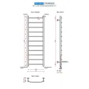 Полотенцесушитель водяной Ростела Трапеция 400x1200/11 1/2" нижнее подключение
