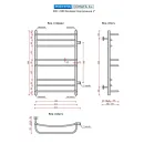 Полотенцесушитель водяной Ростела Соната 4+ 500x800 1" боковое подключение