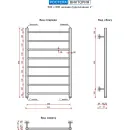 Полотенцесушитель Ростела Виктория 500x800/8 1" (Ral 9016, нижнее подключение)