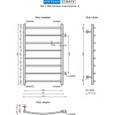 Полотенцесушитель Ростела Соната 500х800/8 1" ( Ral 9005, боковое подключение)