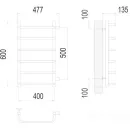 Полотенцесушитель TERMINUS Стандарт П6 400x600 бп