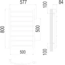 Полотенцесушитель водяной TERMINUS Классик 500x800/8 1" боковое подключение