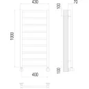 Полотенцесушитель TERMINUS Контур П9 400x1000 (хром)