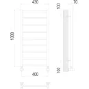 Полотенцесушитель водяной TERMINUS Контур 400x1000/9 1/2" нижнее подключение