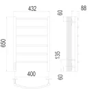 Полотенцесушитель электрический TERMINUS Классик 400x650/6 электрический с quick touch