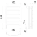 Полотенцесушитель TERMINUS Классик П6 400x650 встроенный диммер бп электро