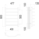 Полотенцесушитель водяной TERMINUS Классик 400x600/6 1" боковое подключение