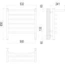 Полотенцесушитель электрический TERMINUS Классик 500x650/6 с полкой, электрический с quick touch