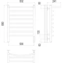 Полотенцесушитель TERMINUS Классик П8 500x850 с полкой нп электро