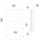 Полотенцесушитель электрический TERMINUS Классик 500x650/6 электрический с quick touch