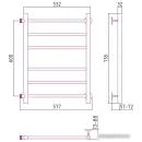 Полотенцесушитель Стилье Версия-Б 600х500 (3+3) П 18 00610-6050
