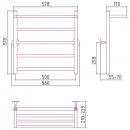 Полотенцесушитель Стилье Универсал-54 600х500 (Полка + 4) П 21 00654-6050