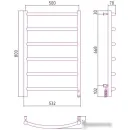 Полотенцесушитель Сунержа Галант 4.0 800х500 МЭМ правый 00-0831-8050