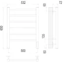 Полотенцесушитель TERMINUS Аврора П6 500x650 нп электро