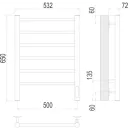 Полотенцесушитель электрический TERMINUS Аврора 500x650/6 1/2" с quick touch