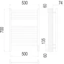 Полотенцесушитель TERMINUS Енисей П9 500x700 электро