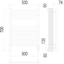 Полотенцесушитель электрический TERMINUS Енисей 500x700/9 с sensor quick touch 