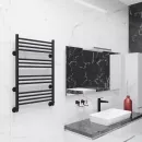 Полотенцесушитель водяной Gloss & Reiter Line 500x800/14 1" черный, нижнее подключение