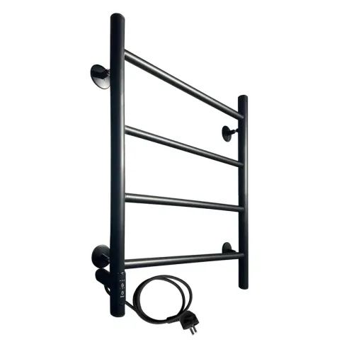 Полотенцесушитель электрический Ростела Виктория 500x600/4 черный, подключение слева