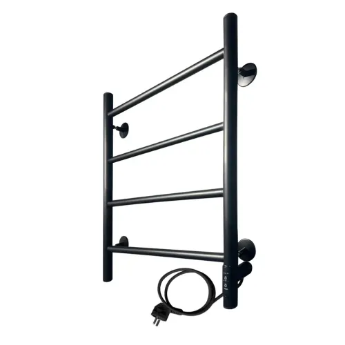 Полотенцесушитель электрический Ростела Виктория 500x600/4 черный, подключение справа