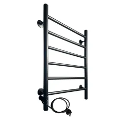 Полотенцесушитель электрический Ростела Виктория 500x700/6 черный, подключение слева