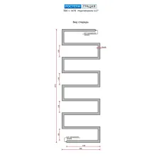 Полотенцесушитель водяной Ростела Грация 500x1440 1/2" резьба 