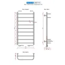 Полотенцесушитель водяной Ростела Дуэт Квадрат 500x1000/8 1/2" нижнее подключение
