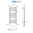 Полотенцесушитель водяной Ростела Квадро V 30 400x1000/10 1/2" нижнее подключение