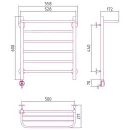 Полотенцесушитель Стилье Формат 20 ТЛ 600х500 (Полка + 5) П16 00521-6050