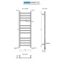 Полотенцесушитель Ростела Квадро V 30 1/2" 12 перекладин 40x120 см (черный)