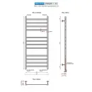 Полотенцесушитель Ростела Квадро V 30 1/2" 12 перекладин 50x120 см (черный)