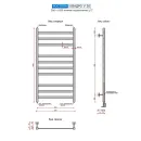 Полотенцесушитель водяной Ростела Квадро V 30 500x1000/10 1/2" нижнее подключение