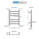 Полотенцесушитель водяной Ростела Квадро V 30 400x600/6 1/2" нижнее подключение