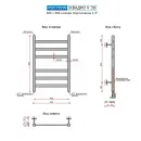 Полотенцесушитель Ростела Квадро V 30 1/2" 6 перекладин 40x60 см (черный)