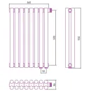 Стальной трубчатый радиатор Сунержа Эстет-11 EU50 500х360 8 секций (хром)