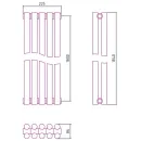 Стальной трубчатый радиатор Сунержа Эстет-11 1800х225 5 секций (медный)