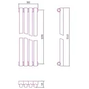 Стальной трубчатый радиатор Сунержа Эстет-1 1200х180 4 секции (матовый белый)