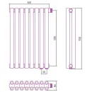 Стальной трубчатый радиатор Сунержа Эстет-00 EU50 500х360 8 секций (темный титан муар)