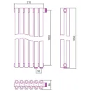 Стальной трубчатый радиатор Сунержа Эстет-00 EU50 1800х270 6 секций (золото)