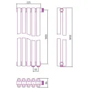 Стальной трубчатый радиатор Сунержа Эстет-00 EU50 1800х225 5 секций (матовый белый)